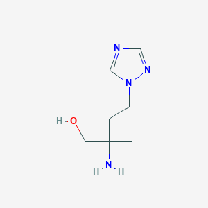 molecular formula C7H14N4O B13583287 2-Amino-2-methyl-4-(1h-1,2,4-triazol-1-yl)butan-1-ol 