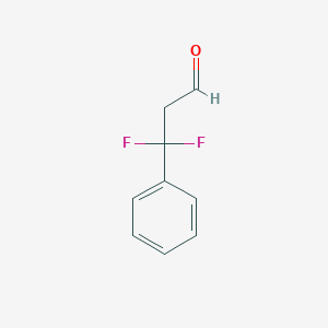 molecular formula C9H8F2O B13583289 3,3-Difluoro-3-phenylpropanal 