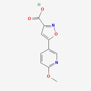 molecular formula C10H8N2O4 B13583327 5-(6-Methoxy-3-pyridyl)isoxazole-3-carboxylic Acid 