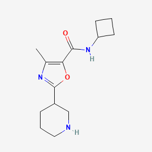 molecular formula C14H21N3O2 B13583330 N-cyclobutyl-4-methyl-2-(piperidin-3-yl)-1,3-oxazole-5-carboxamide 