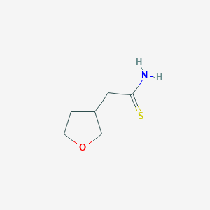 molecular formula C6H11NOS B13583397 2-(Tetrahydrofuran-3-yl)ethanethioamide 