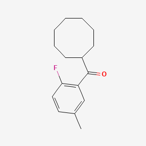 molecular formula C16H21FO B13583399 Cyclooctyl(2-fluoro-5-methylphenyl)methanone 