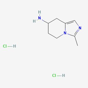 molecular formula C8H15Cl2N3 B13583406 3-methyl-5H,6H,7H,8H-imidazo[1,5-a]pyridin-7-aminedihydrochloride 
