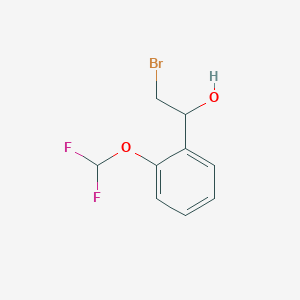molecular formula C9H9BrF2O2 B13583419 2-Bromo-1-[2-(difluoromethoxy)phenyl]ethanol 