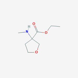 molecular formula C8H15NO3 B13583424 Ethyl 3-(methylamino)tetrahydrofuran-3-carboxylate 