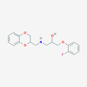 molecular formula C18H20FNO4 B13583523 1-{[(2,3-Dihydro-1,4-benzodioxin-2-yl)methyl]amino}-3-(2-fluorophenoxy)propan-2-ol 