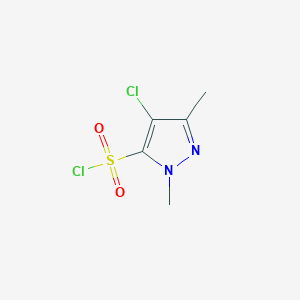 molecular formula C5H6Cl2N2O2S B1358364 4-Chloro-1,3-dimethyl-1H-pyrazole-5-sulfonyl chloride CAS No. 88398-87-2
