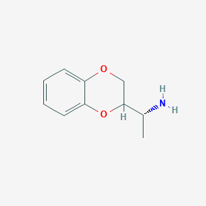 molecular formula C10H13NO2 B13583650 (1r)-1-(2,3-Dihydrobenzo[b][1,4]dioxin-2-yl)ethan-1-amine 