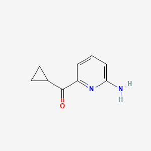 molecular formula C9H10N2O B13583653 6-Cyclopropanecarbonylpyridin-2-amine 