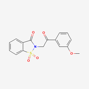 molecular formula C16H13NO5S B13583698 2-[2-(3-Methoxyphenyl)-2-oxoethyl]-2,3-dihydro-1lambda6,2-benzothiazole-1,1,3-trione 