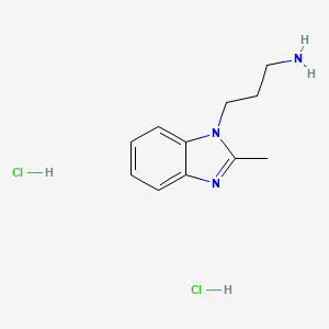 molecular formula C11H17Cl2N3 B13583715 3-(2-methyl-1H-1,3-benzodiazol-1-yl)propan-1-aminedihydrochloride CAS No. 2803863-33-2