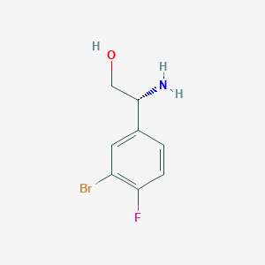 molecular formula C8H9BrFNO B13583725 (r)-2-Amino-2-(3-bromo-4-fluorophenyl)ethan-1-ol 