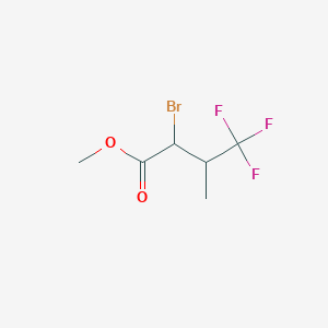 molecular formula C6H8BrF3O2 B13583727 Methyl2-bromo-4,4,4-trifluoro-3-methylbutanoate 