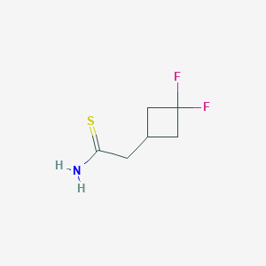 molecular formula C6H9F2NS B13583748 2-(3,3-Difluorocyclobutyl)ethanethioamide 