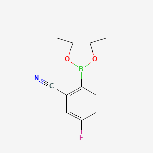 molecular formula C13H15BFNO2 B1358375 2-CYANO-4-FLUOROPHENYLBORONIC ACID PINACOL ESTER CAS No. 461451-63-8