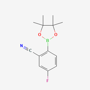 molecular formula C13H15BFNO2 B1358375 5-Fluoro-2-(4,4,5,5-tetramethyl-1,3,2-dioxaborolan-2-yl)benzonitrile CAS No. 461451-63-8