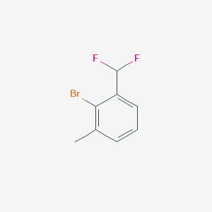 molecular formula C8H7BrF2 B13583773 2-Bromo-1-(difluoromethyl)-3-methylbenzene CAS No. 1261552-75-3