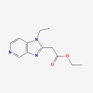 molecular formula C12H15N3O2 B13583774 Ethyl 2-(1-ethyl-1H-imidazo[4,5-c]pyridin-2-yl)acetate 