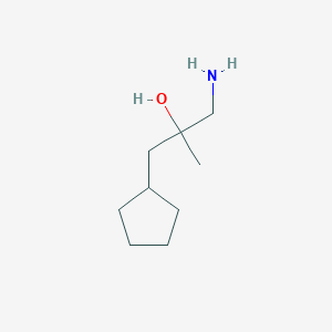 molecular formula C9H19NO B13583775 1-Amino-3-cyclopentyl-2-methylpropan-2-ol 
