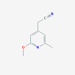 molecular formula C9H10N2O B13583781 2-(2-Methoxy-6-methylpyridin-4-yl)acetonitrile 