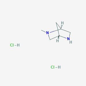 molecular formula C6H14Cl2N2 B135838 (1S,4S)-2-Methyl-2,5-diazabicyclo[2.2.1]heptane dihydrochloride CAS No. 127420-27-3