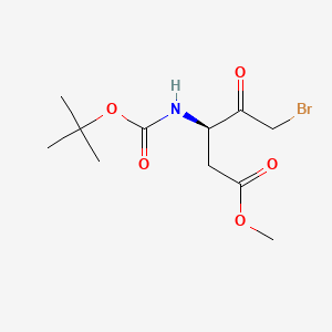 molecular formula C11H18BrNO5 B13583825 methyl(3R)-5-bromo-3-{[(tert-butoxy)carbonyl]amino}-4-oxopentanoate 