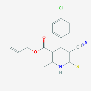 molecular formula C18H17ClN2O2S B13583838 Prop-2-en-1-yl 4-(4-chlorophenyl)-5-cyano-2-methyl-6-(methylsulfanyl)-1,4-dihydropyridine-3-carboxylate 