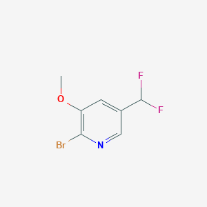 molecular formula C7H6BrF2NO B13583860 2-Bromo-5-(difluoromethyl)-3-methoxypyridine 