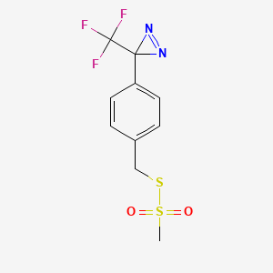 molecular formula C10H9F3N2O2S2 B13583896 3-{4-[(methanesulfonylsulfanyl)methyl]phenyl}-3-(trifluoromethyl)-3H-diazirine 