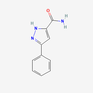 molecular formula C10H9N3O B1358390 3-Phenyl-1H-pyrazole-5-carboxamide CAS No. 857284-19-6