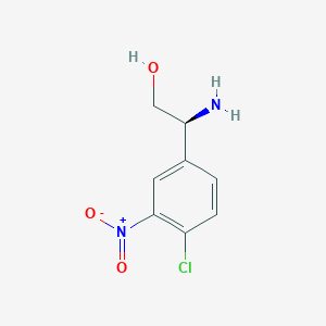 molecular formula C8H9ClN2O3 B13583904 (s)-2-Amino-2-(4-chloro-3-nitrophenyl)ethan-1-ol 