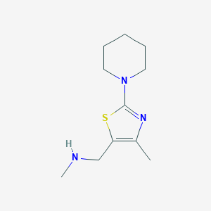 molecular formula C11H19N3S B13583908 n-Methyl-1-(4-methyl-2-(piperidin-1-yl)thiazol-5-yl)methanamine 