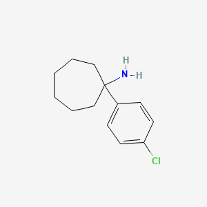 molecular formula C13H18ClN B13583933 1-(4-Chlorophenyl)cycloheptan-1-amine 