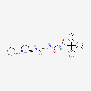 molecular formula C39H50N4O3 B13583953 N-[2-[[3-[[(3S)-1-(cyclohexylmethyl)piperidin-3-yl]methylamino]-3-oxopropyl]amino]-2-oxoethyl]-3,3,3-triphenylpropanamide 