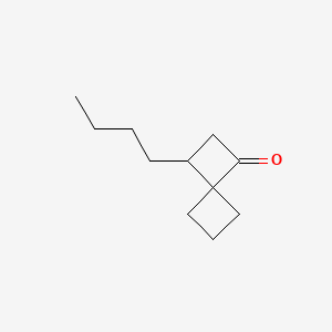molecular formula C11H18O B13583975 3-Butylspiro[3.3]heptan-1-one 