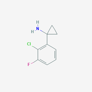 molecular formula C9H9ClFN B13583992 1-(2-Chloro-3-fluorophenyl)cyclopropan-1-amine 