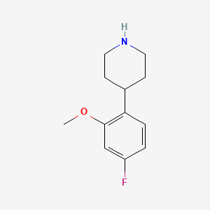 molecular formula C12H16FNO B13584029 4-(4-Fluoro-2-methoxyphenyl)piperidine 