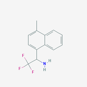molecular formula C13H12F3N B13584047 2,2,2-Trifluoro-1-(4-methyl-naphthalen-1-YL)-ethylamine 