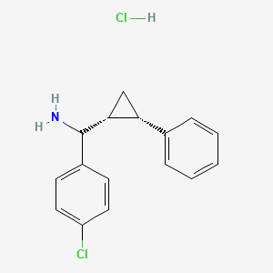 molecular formula C16H17Cl2N B13584056 rac-(4-chlorophenyl)[(1R,2S)-2-phenylcyclopropyl]methanamine hydrochloride, cis 
