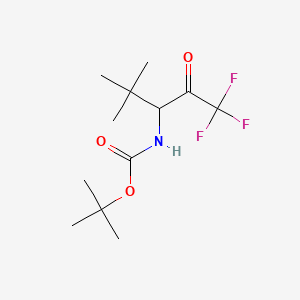 molecular formula C12H20F3NO3 B13584060 tert-butyl N-(1,1,1-trifluoro-4,4-dimethyl-2-oxopentan-3-yl)carbamate 
