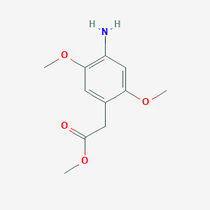molecular formula C11H15NO4 B13584061 Methyl 2-(4-amino-2,5-dimethoxyphenyl)acetate 