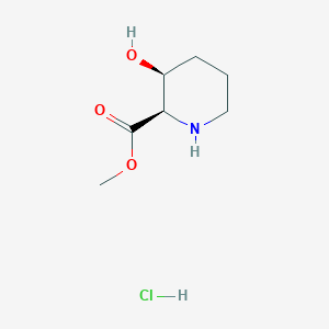 molecular formula C7H14ClNO3 B13584093 methyl (2R,3S)-3-hydroxypiperidine-2-carboxylate;hydrochloride 
