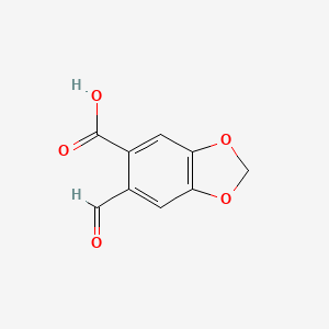 molecular formula C9H6O5 B13584157 6-Formyl-benzo[1,3]dioxole-5-carboxylic acid 