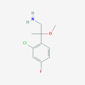 molecular formula C10H13ClFNO B13584164 2-(2-Chloro-4-fluorophenyl)-2-methoxypropan-1-amine 