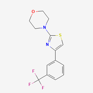molecular formula C14H13F3N2OS B13584171 4-{4-[3-(Trifluoromethyl)phenyl]-1,3-thiazol-2-yl}morpholine 