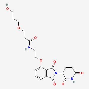 molecular formula C21H25N3O8 B13584200 N-[2-[2-(2,6-dioxo-3-piperidyl)-1,3-dioxo-isoindolin-4-yl]oxyethyl]-3-(3-hydroxypropoxy)propanamide 