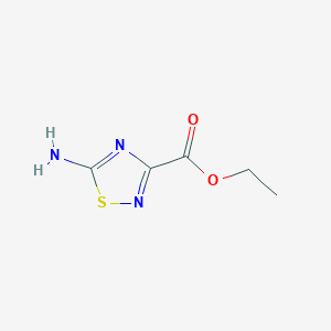 molecular formula C5H7N3O2S B13584208 Ethyl 5-amino-1,2,4-thiadiazole-3-carboxylate 