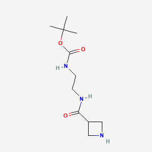 molecular formula C11H21N3O3 B13584213 tert-butyl N-{2-[(azetidin-3-yl)formamido]ethyl}carbamate 