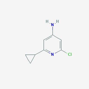 molecular formula C8H9ClN2 B13584245 2-Chloro-6-cyclopropylpyridin-4-amine 
