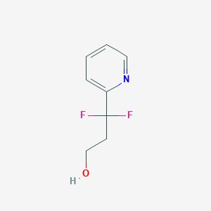 molecular formula C8H9F2NO B13584247 3,3-Difluoro-3-(pyridin-2-yl)propan-1-ol 